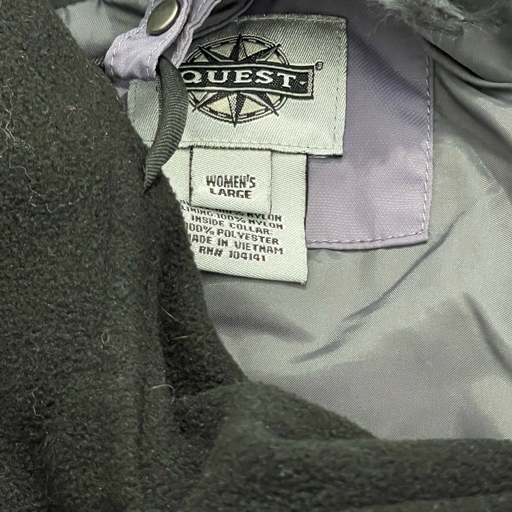 Quest women’s two tone purple/blue with white stripes hooded Ski Jacket size L - Picture 5 of 15